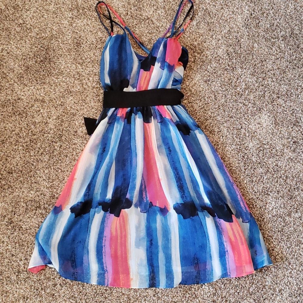 Candie's multi colored criss cross strap dress